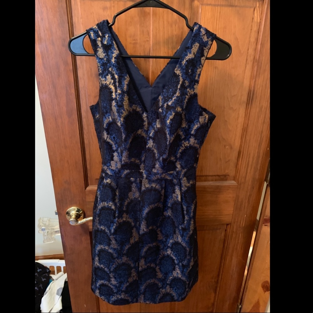 J. Crew Factory Peacock Jacquard Dress